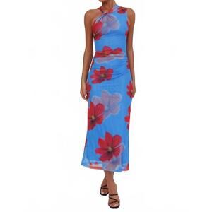 NEW ONE & ONLY shelby floral dress in blue/red